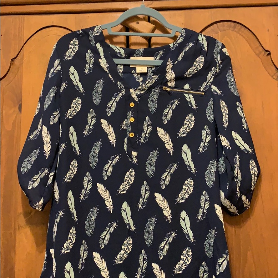 Dark Blue Pattern Blouse